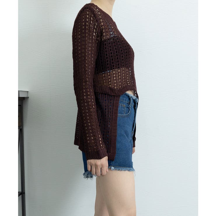 透かし編みニットトップス レディース長袖 | Miniministore | 詳細画像12 