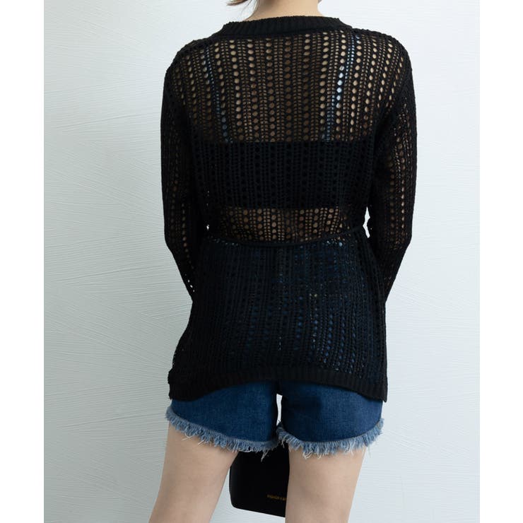 透かし編みニットトップス レディース長袖 | Miniministore | 詳細画像6 