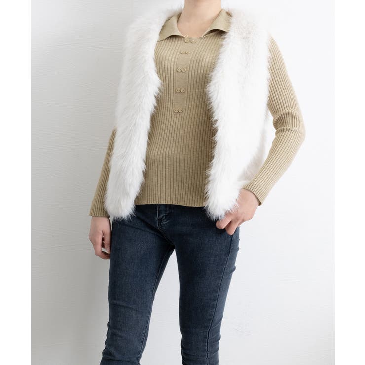 ポロニットトップスきれいめニットセーター | Miniministore | 詳細画像15 