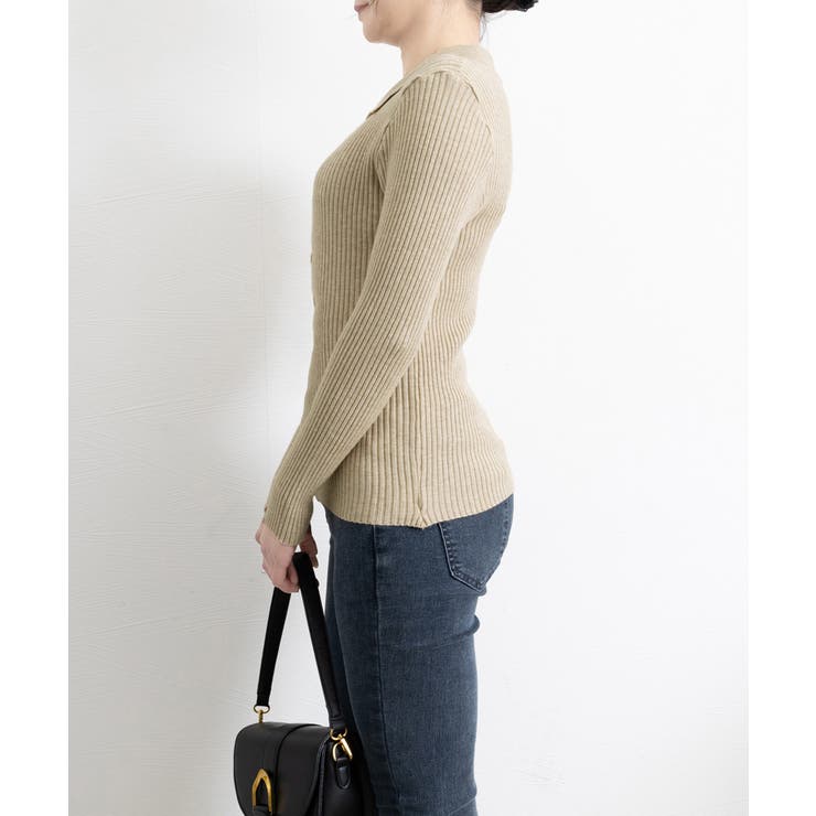 ポロニットトップスきれいめニットセーター | Miniministore | 詳細画像16 
