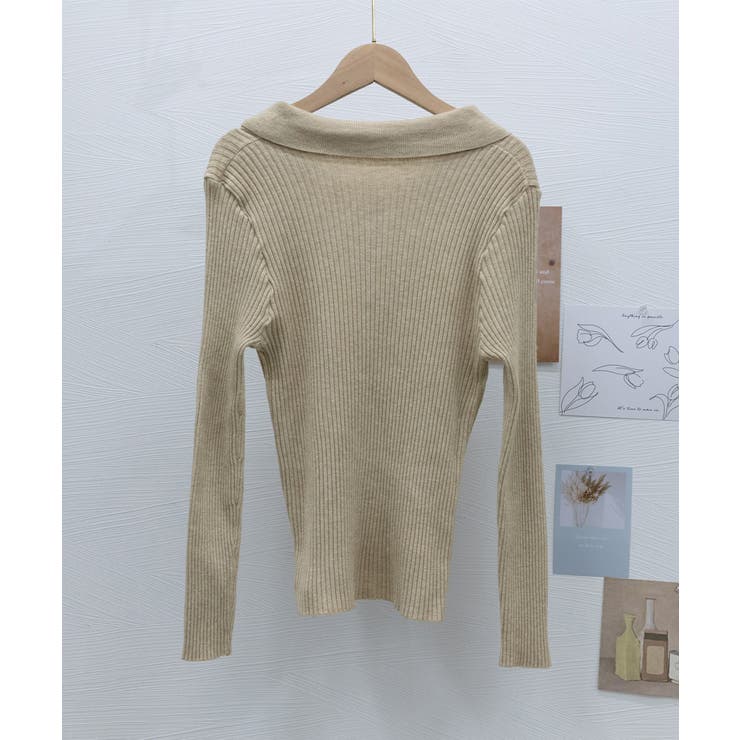 ポロニットトップスきれいめニットセーター | Miniministore | 詳細画像22 