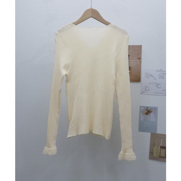 ニットトップス レース切り替えリブニット | Miniministore | 詳細画像15 