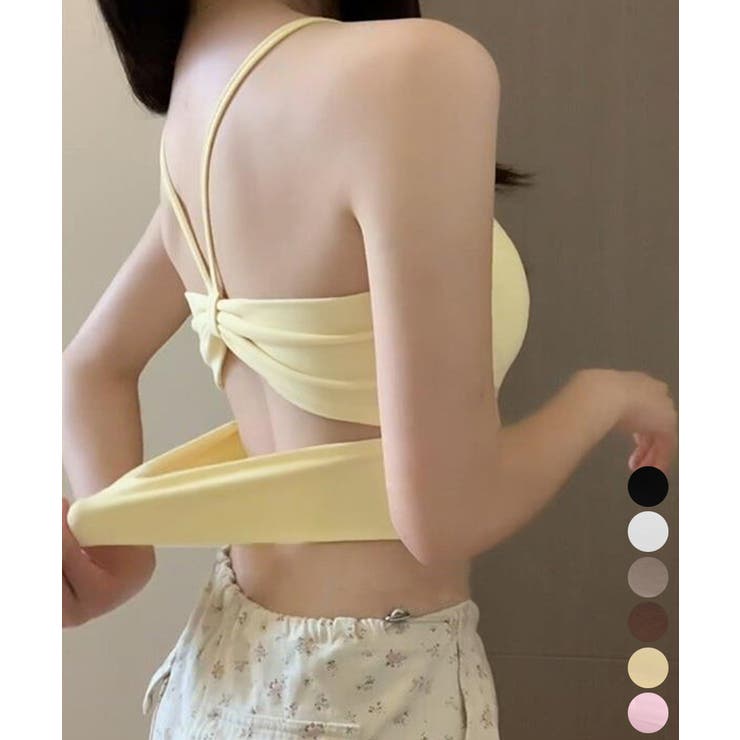 カップ付きキャミソール背中あきブラトップ | Miniministore | 詳細画像1 