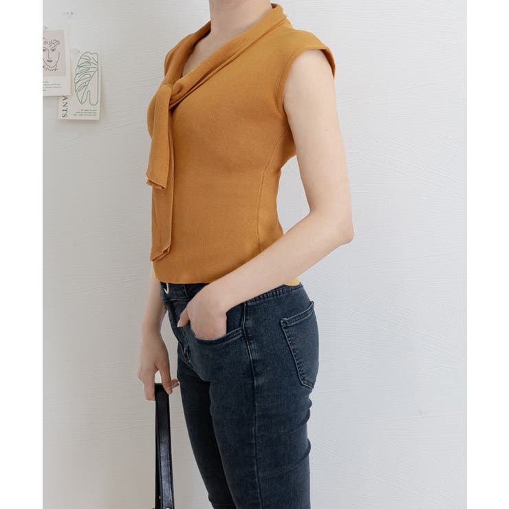 ボウタイサマーニット Vネックトップス | Miniministore | 詳細画像13 