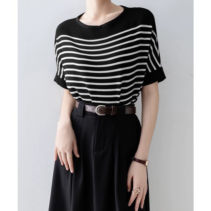 ボーダー柄サマーニット ドルマンスリーブ | Miniministore | 詳細画像11 