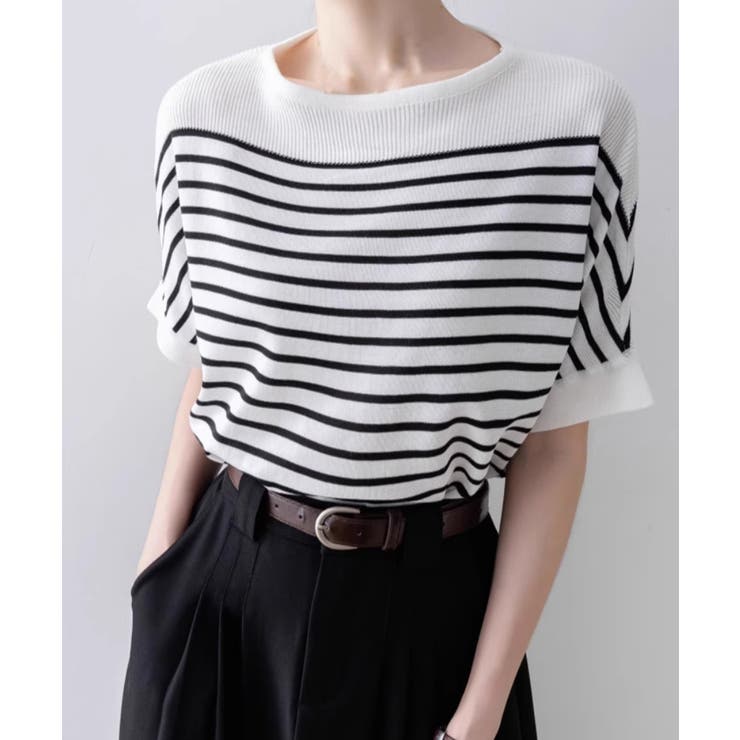 ボーダー柄サマーニット ドルマンスリーブ | Miniministore | 詳細画像13 