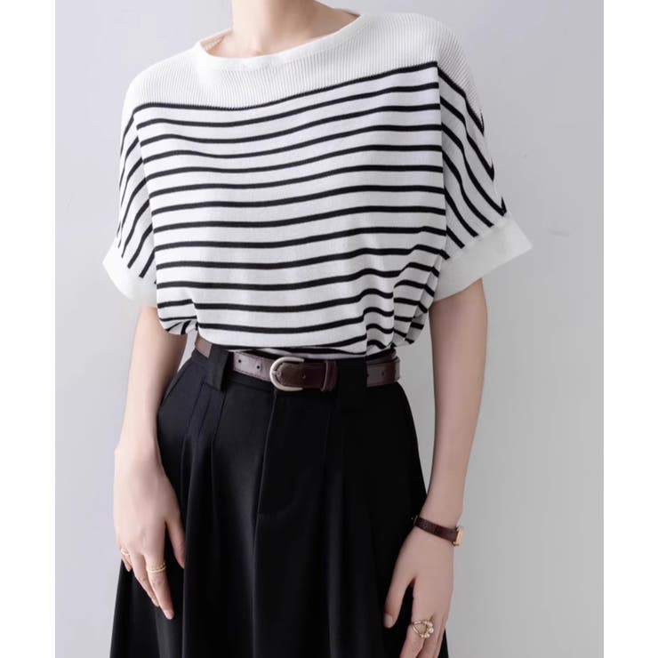 ボーダー柄サマーニット ドルマンスリーブ | Miniministore | 詳細画像14 