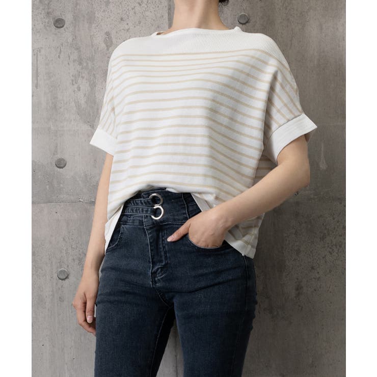 ボーダー柄サマーニット ドルマンスリーブ | Miniministore | 詳細画像15 