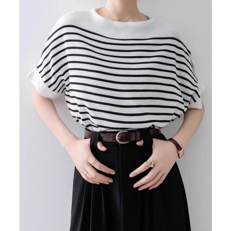 ボーダー柄サマーニット ドルマンスリーブ | Miniministore | 詳細画像6 