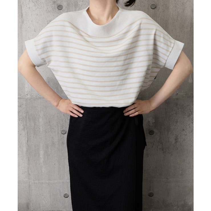 ボーダー柄サマーニット ドルマンスリーブ | Miniministore | 詳細画像9 