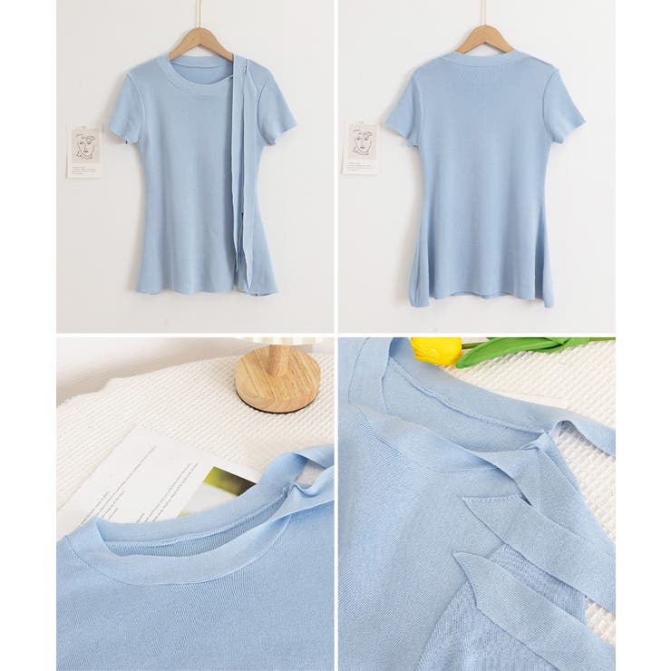 リボン付きニットトップス サイドスリット | Miniministore | 詳細画像21 