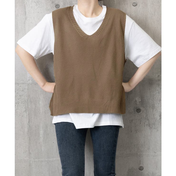 ニットベスト サイドスリット ニットジレ | Miniministore | 詳細画像23 