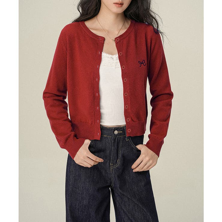 ワンポイントカーディガン リボン刺しゅう | Miniministore | 詳細画像10 