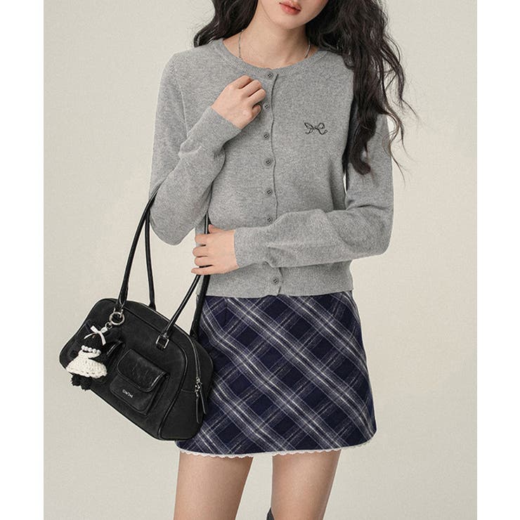 ワンポイントカーディガン リボン刺しゅう | Miniministore | 詳細画像2 