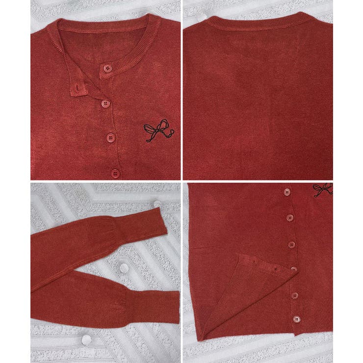 ワンポイントカーディガン リボン刺しゅう | Miniministore | 詳細画像24 