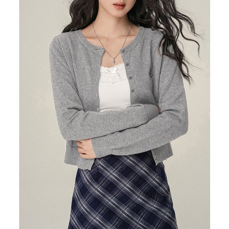 ワンポイントカーディガン リボン刺しゅう | Miniministore | 詳細画像5 