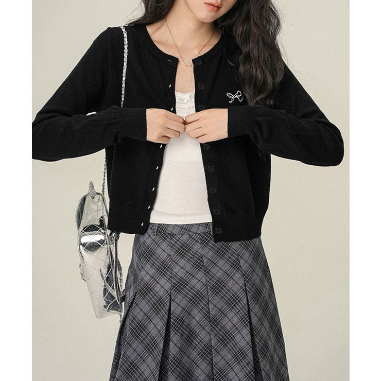 ワンポイントカーディガン リボン刺しゅう | Miniministore | 詳細画像6 