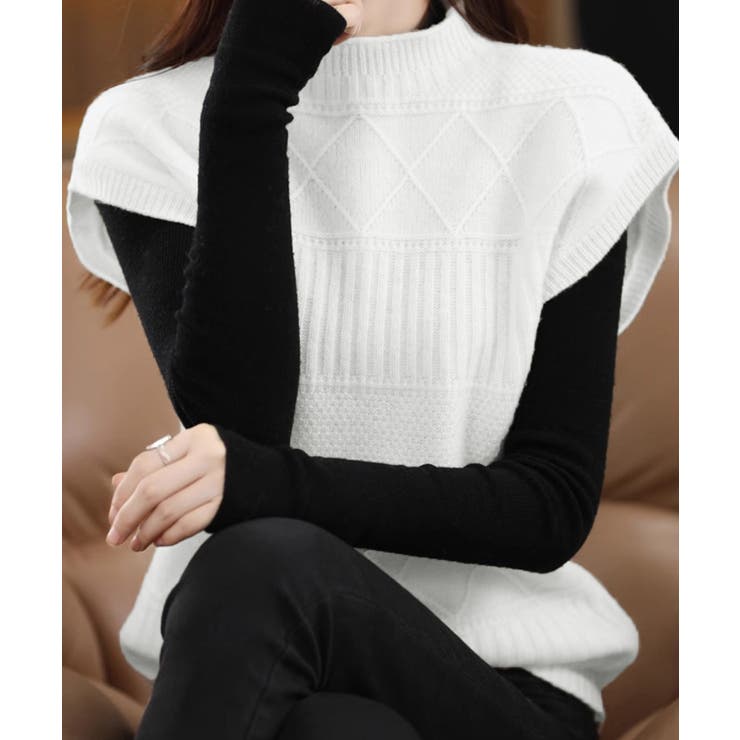 ニットベスト プチハイネック ニットジレ | Miniministore | 詳細画像2 