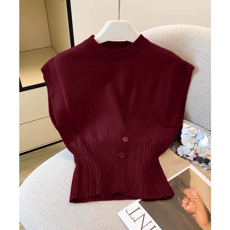 ニットベスト フロントボタン ニットジレ | Miniministore | 詳細画像11 
