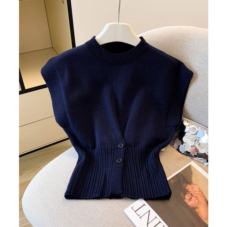 ニットベスト フロントボタン ニットジレ | Miniministore | 詳細画像13 