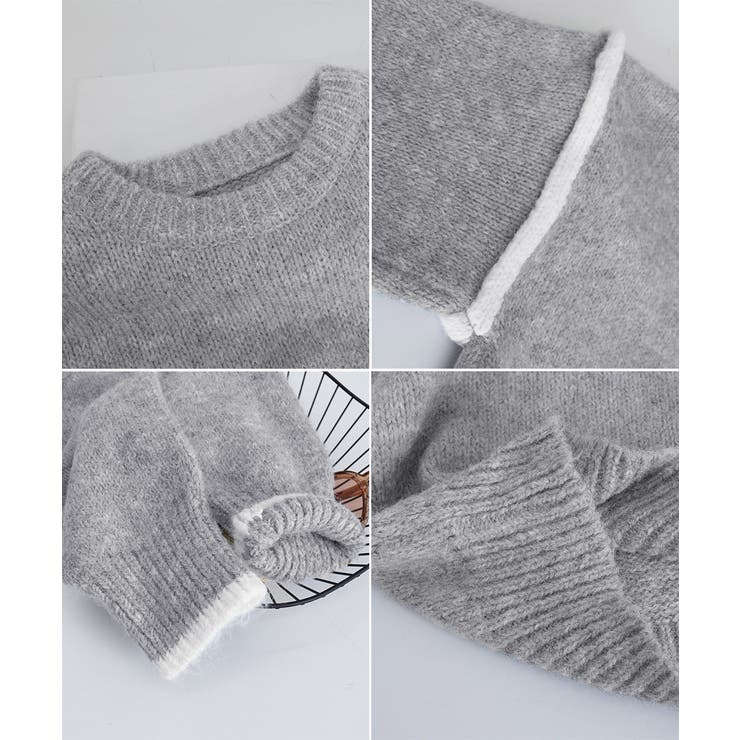 ゆったりニットトップスラウンドネック冬服 | Miniministore | 詳細画像20 