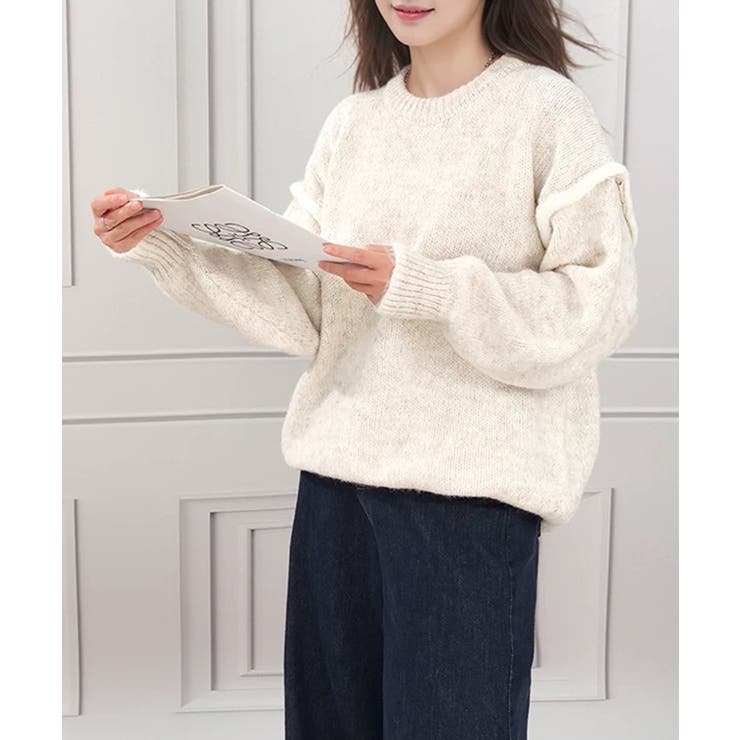 ゆったりニットトップスラウンドネック冬服 | Miniministore | 詳細画像7 