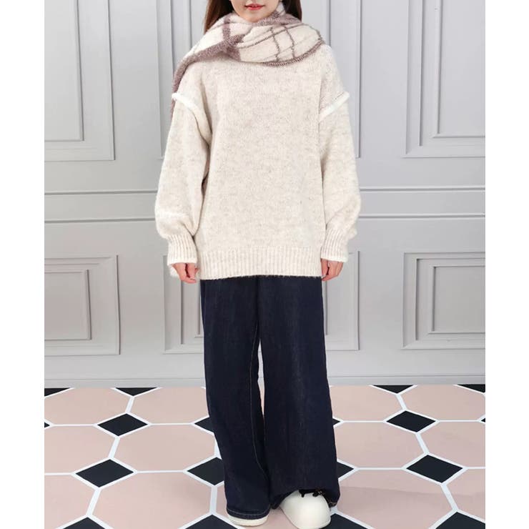 ゆったりニットトップスラウンドネック冬服 | Miniministore | 詳細画像8 