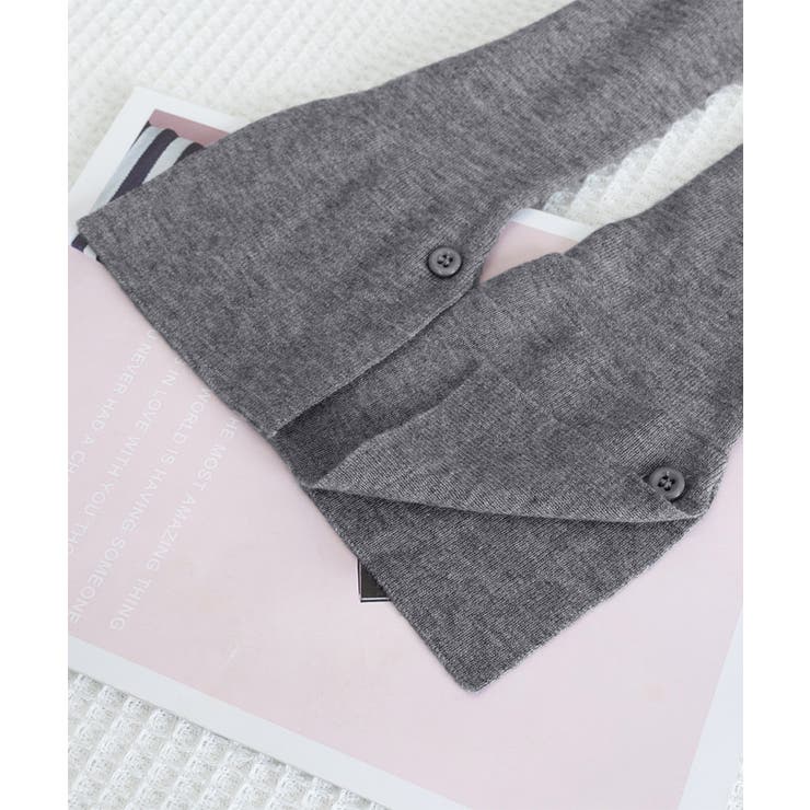 ワンショルダーニットトップス裾ボタン秋服 | Miniministore | 詳細画像22 