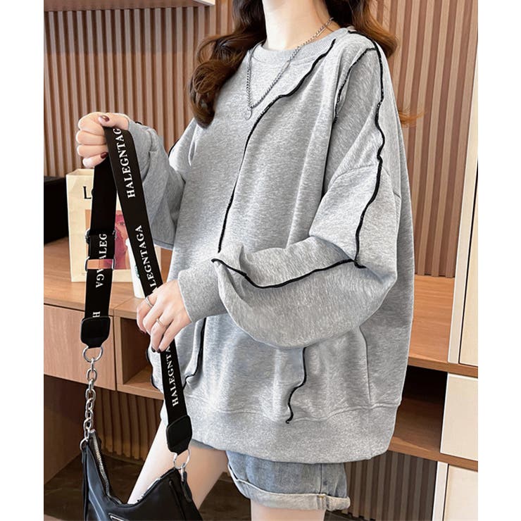 ステッチスウェット ゆったり トレーナー | Miniministore | 詳細画像12 