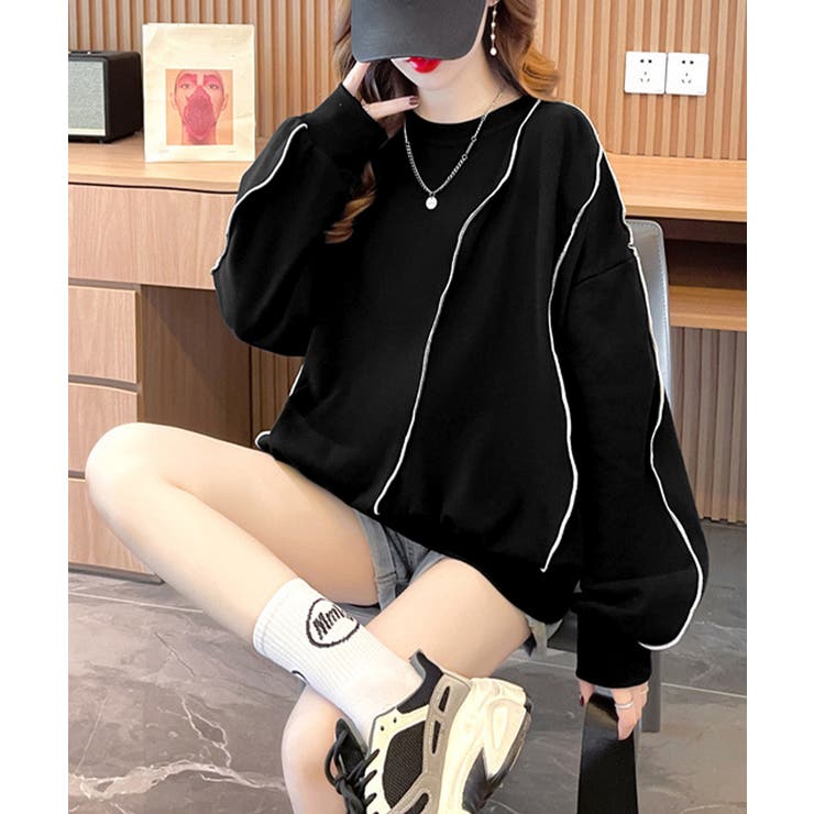 ステッチスウェット ゆったり トレーナー | Miniministore | 詳細画像13 