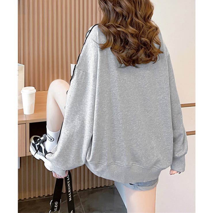 ステッチスウェット ゆったり トレーナー | Miniministore | 詳細画像4 