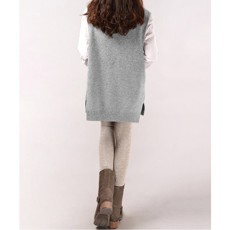 チュニックベスト Vネック ニットベスト | Miniministore | 詳細画像4 
