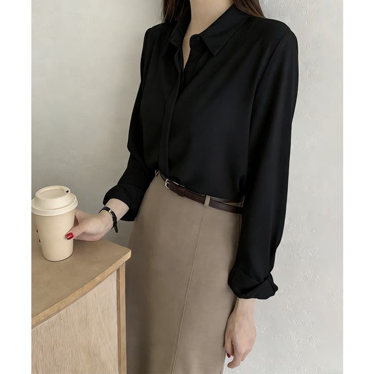 シャツブラウス 隠しボタン ブラウス長袖 | Miniministore | 詳細画像7 