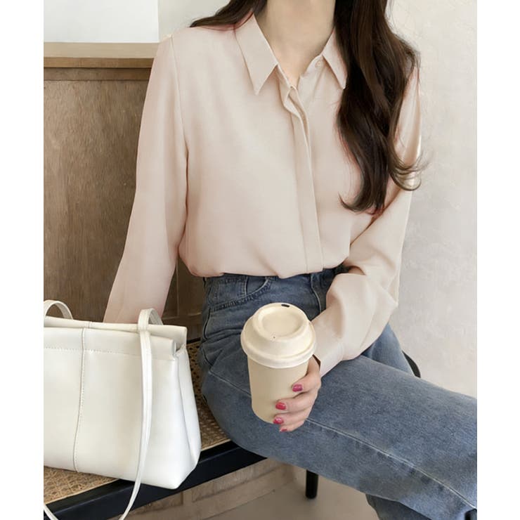 シャツブラウス 隠しボタン ブラウス長袖 | Miniministore | 詳細画像9 