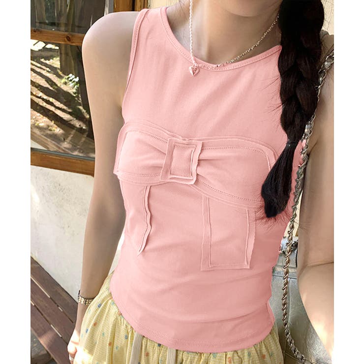 リボン付きタンクトップ カップ付きタンク | Miniministore | 詳細画像12 