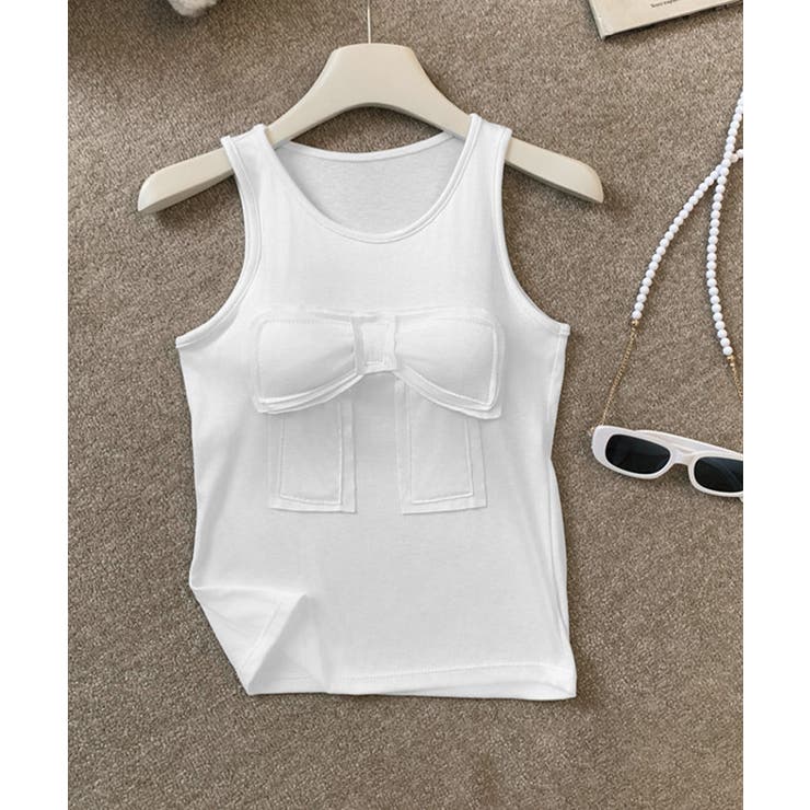 リボン付きタンクトップ カップ付きタンク | Miniministore | 詳細画像16 