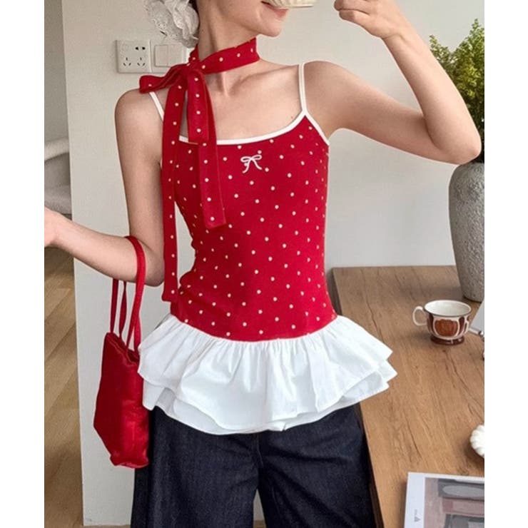 ドット柄キャミソール チョーカー付き夏服 | Miniministore | 詳細画像14 
