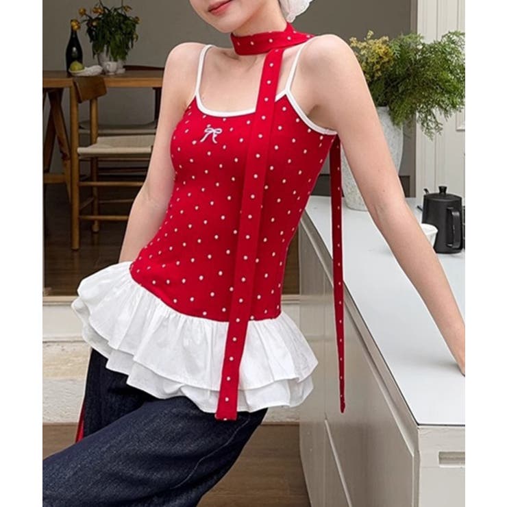 ドット柄キャミソール チョーカー付き夏服 | Miniministore | 詳細画像15 