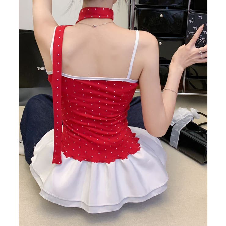 ドット柄キャミソール チョーカー付き夏服 | Miniministore | 詳細画像16 
