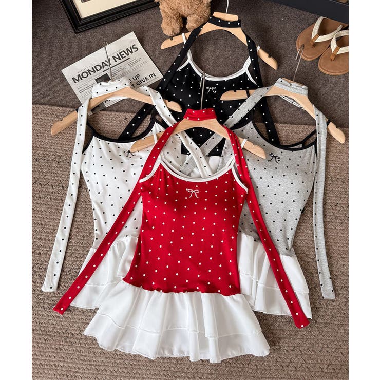 ドット柄キャミソール チョーカー付き夏服 | Miniministore | 詳細画像17 