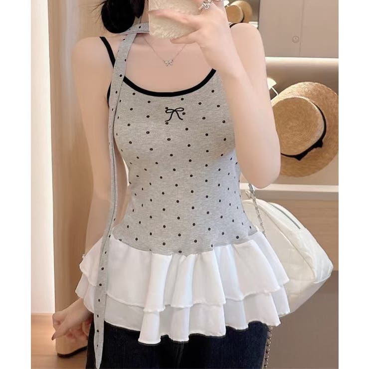 ドット柄キャミソール チョーカー付き夏服 | Miniministore | 詳細画像2 