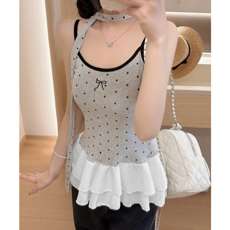 ドット柄キャミソール チョーカー付き夏服 | Miniministore | 詳細画像3 