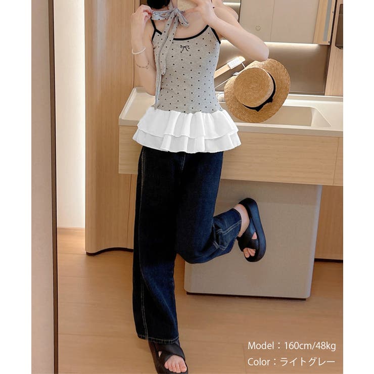 ドット柄キャミソール チョーカー付き夏服 | Miniministore | 詳細画像5 