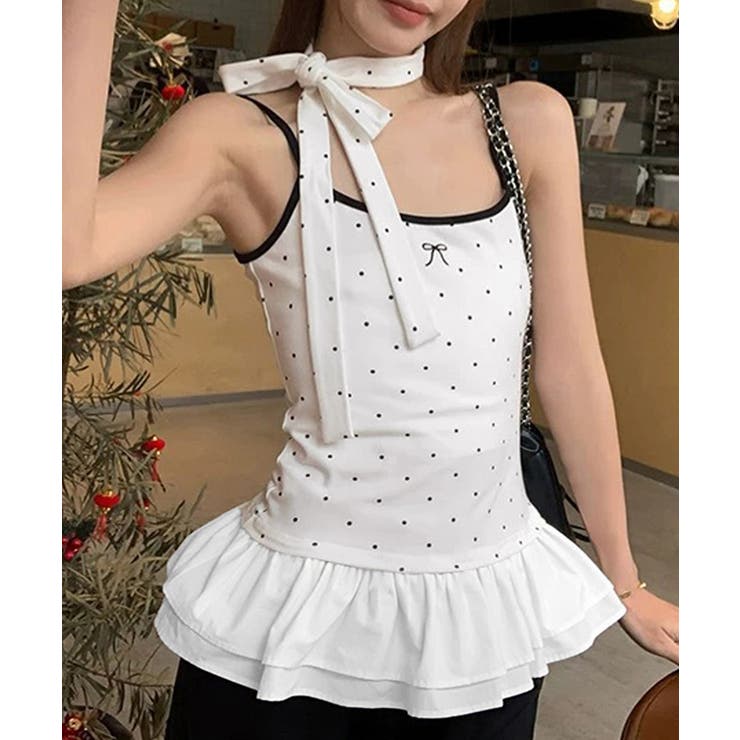 ドット柄キャミソール チョーカー付き夏服 | Miniministore | 詳細画像9 
