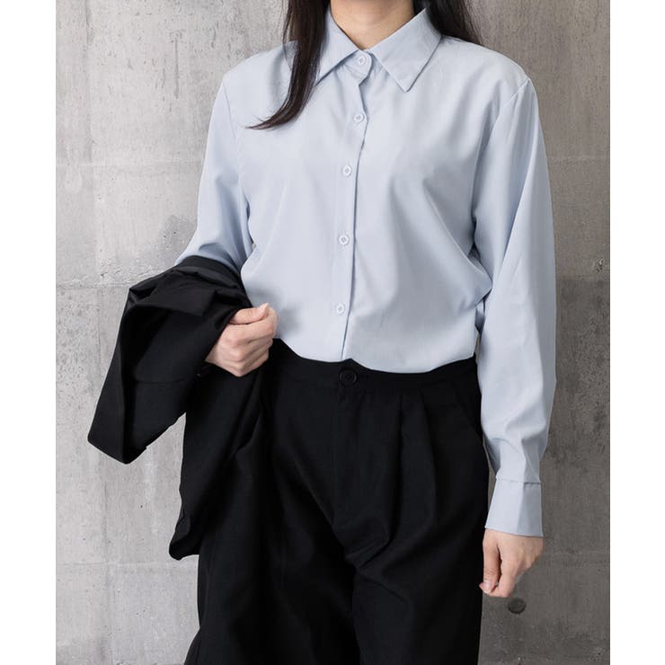 サイドボタンタックシャツブラウス長袖春服 | Miniministore | 詳細画像14 