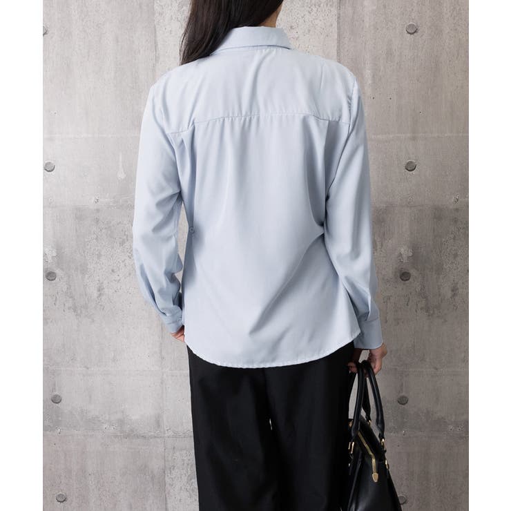 サイドボタンタックシャツブラウス長袖春服 | Miniministore | 詳細画像17 