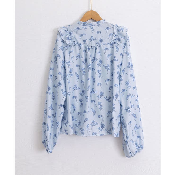 フリル花柄シャツブラウス リボンタイ付き | Miniministore | 詳細画像18 