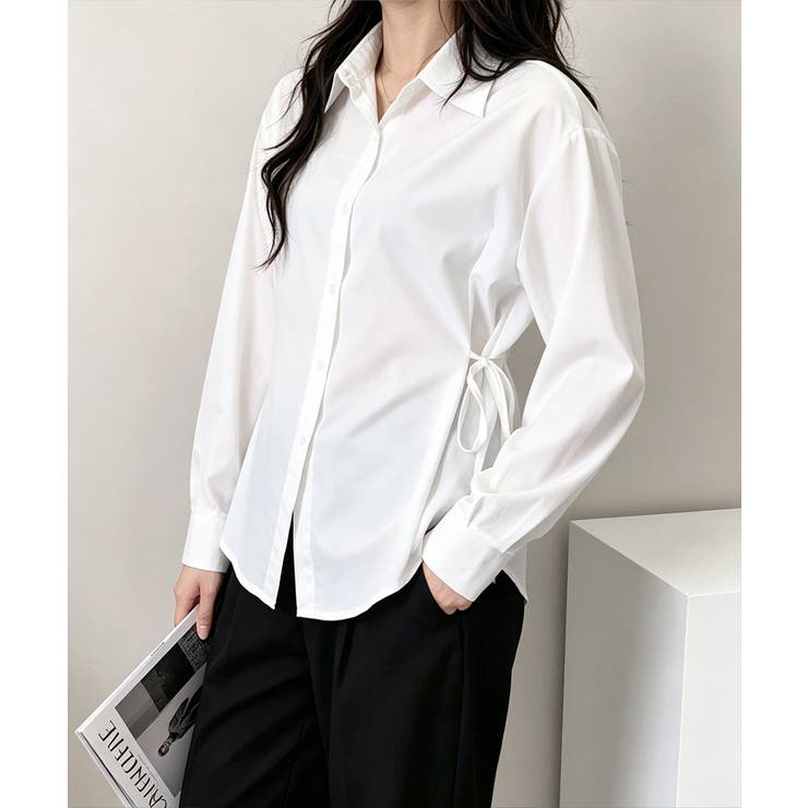 リボンシェイプシャツブラウス レディース | Miniministore | 詳細画像12 