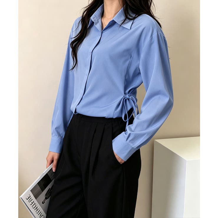 リボンシェイプシャツブラウス レディース | Miniministore | 詳細画像3 