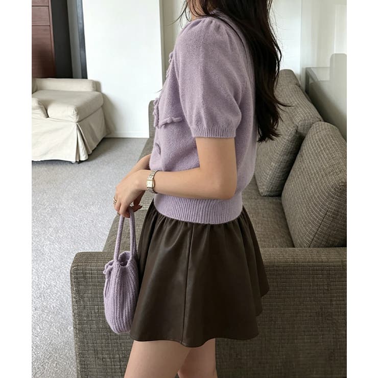リボン付きニットトップスクルーネック夏服 | Miniministore | 詳細画像21 